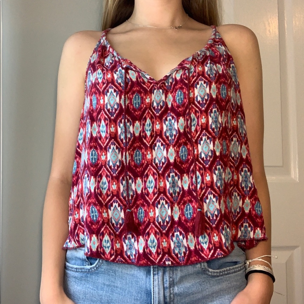 Patterned Flowy Tank Top